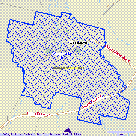 Wangaratta Map
